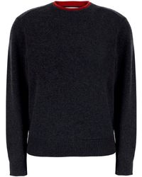 Loulou de Saison - Otis Contrast Collar Sweater With Contrast Collar And - Lyst