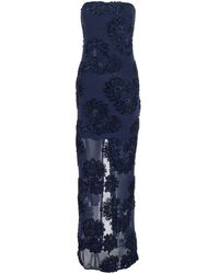 ROTATE BIRGER CHRISTENSEN - Abito Lungo Con Decorazioni Floreali - Lyst