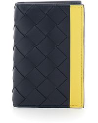 Bottega Veneta - Cardholder With Intreccio Design And Stripe - Lyst