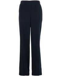 Plain - Pants With Rear Elastic Waist And Wide Leg - Lyst