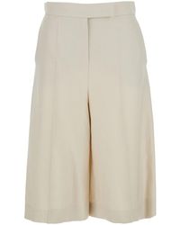Max Mara - Linen Bermuda Shorts With Wide-Leg - Lyst