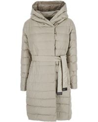 Max Mara - 'Novef' Down Jacket With Reversible Design And Waist Be - Lyst