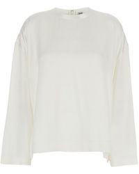 TOTEME - Crew Neck Viscose Blouse - Lyst