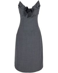 ワンピース SHUSHU TONG FW24 B&W bustier dress (MWDDDR11 COR545BA100) Shushu Tong: Women's Embellished Pleated Dress (Black