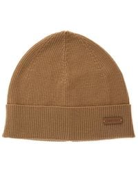 Saint Laurent - Knit Beanie With Logo Patch On The Front - Lyst