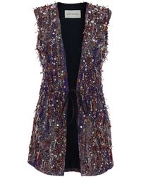 Dries Van Noten - Vest With Beaded Decorations And All-Over M - Lyst