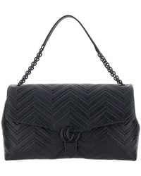 Gucci - Crossbody Bag With Sliding Chain-Link Shoulder Strap And Gg Plaque Closure On The Front - Lyst
