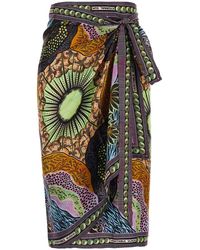 VLISCO DIALOGUES - Skirt La Lune With Print And Tech Fabric W - Lyst
