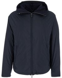 Emporio Armani - Down Jacket With Hood And Front Zip Closure - Lyst