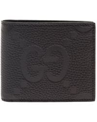 Gucci - 'Jumbo' Bi-Fold Wallet With Embossed Double G Logo On The Front - Lyst