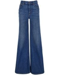 Chloé - Chloã High Waisted Jeans With Wide Leg And Logo Patch On The Rear - Lyst