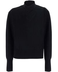 FEDERICA TOSI - Cutout Pull With V-Neck And Long Sleeves - Lyst