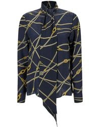 Versace - Camicia Con Sciarpina E Motivo Barocco - Lyst