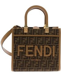 Fendi - 'Sunshine Small' Tote Bag With Logo - Lyst