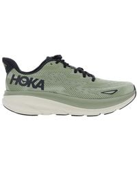 Hoka One One - Sneakers 'Clifton 9' Con Ricamo A Zig Zag E Stampa Logo Laterale - Lyst