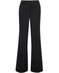 Le Plain - Flared Trousers With All-Over Pinstripe Motif - Lyst