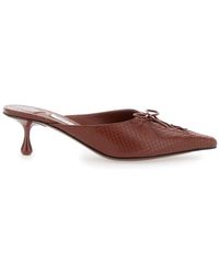 Jimmy Choo - 'Scarlett' Mules Wirh Sculpted Heel And Snakeskin Effect - Lyst