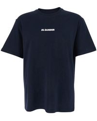 Jil Sander - Crewneck T-Shirt With Logo Lettering On The Front - Lyst