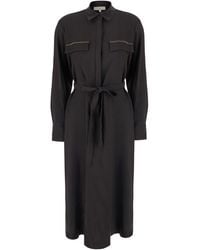 Antonelli - 'Mykonos' Dress With Waist Belt And Rhinestone Details - Lyst