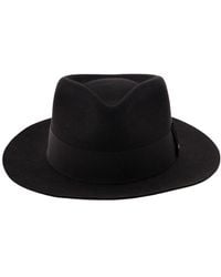 Saint Laurent - Fedora Hat With Engraved Logo - Lyst