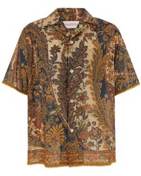 Valentino - 'Voyage Imaginaire' Bowling Shirt With Cuban Collar An - Lyst