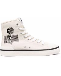 Isabel Marant Benkeen Cotton Trainers With Logo Print - White