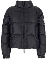 AFTER LABEL - Down Jacket With Logo Patch On The Sleeve - Lyst
