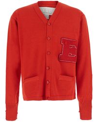 ERL - Script Cardigan Knit With V-Neck And Long Sleeves - Lyst