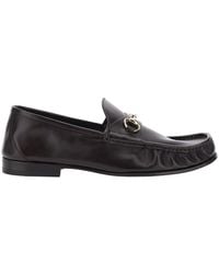 Gucci - 'Lugano' Loafers With Horsebit Plaque On The Front And Low Heel - Lyst