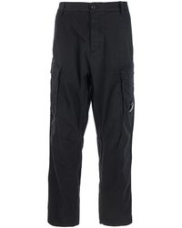 C.P. Company - Pantaloni Con Tasche Cargo E Motivo Lens Sulla Gamba - Lyst