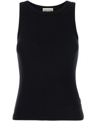 Semicouture - Ribbed Tank Top With U Neckline - Lyst
