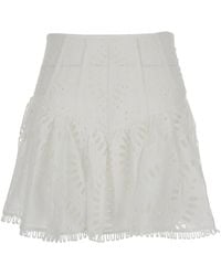 Charo Ruiz - High Waisted 'Favik' Miniskirt With Embroidery - Lyst