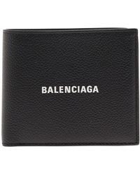 Balenciaga - Bifold Wallet With Logo Lettering Print - Lyst