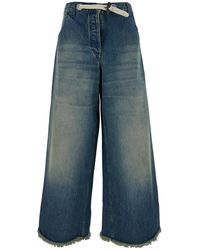 Moncler Genius - Light Wide Jeans With Drawstring And Moncler X Pal - Lyst