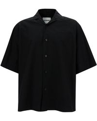 Jil Sander - Black Bowling Shirt With Buttons In Lightweight Bio Cotton Man - Lyst