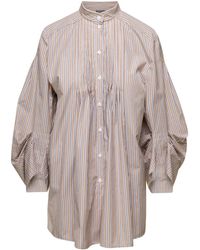 Alberta Ferretti - Striped Poplin Shirt - Lyst