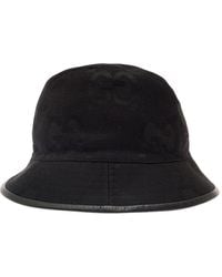 Gucci - Bucket Hat With Leather Trimmings In gg Jumbo Canvas Man - Lyst