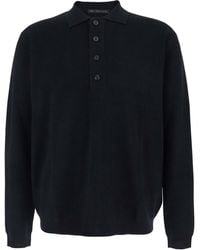 Low Brand - Sweater With Polo Shirt Style Collar And Long Sleeves - Lyst