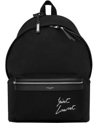 Saint Laurent - 'City' Backpack With Logo Lettering Detail - Lyst
