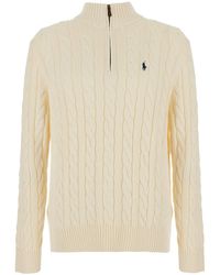 Polo Ralph Lauren - High Neck Sweater With Half Zip On The Front A - Lyst