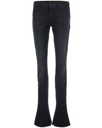 Gucci - Slim Jeans With Logo Patch On The Back And Zip Details On - Lyst