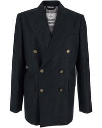 Vivienne Westwood - Double-Breasted Jacket With Wide Peak Lapels In - Lyst