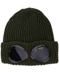 C.P. Company - Knit Beanie With Googles Detail On The Front - Lyst