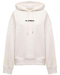 Jil Sander - Cotton Hoodie With Logo Print - Lyst