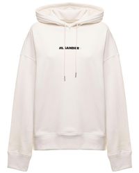 Jil Sander - Cotton Hoodie With Logo Print - Lyst