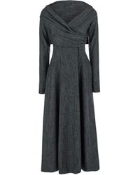Alberta Ferretti - Abito Lungo Con Scollo A V E Spalle Scoperte - Lyst