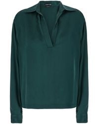 Tom Ford - Shirt With Wide Collar And V-Neck - Lyst