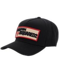 DSquared² - Baseball Cap With Maxi Print On The Front And Logo Lettering On The Rear - Lyst