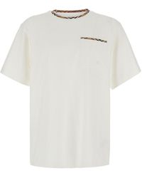 Burberry - 'Ryan' T-Shirt With Check Motif Details - Lyst