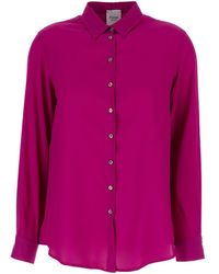 Plain - Fuchsia Relaxed Shirt With Mother-Of-Pearl Buttons - Lyst